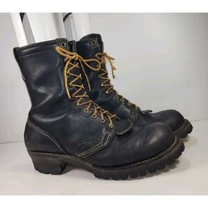 Wesco Jobmaster Lineman Smoke Jumper Boots Men 12E Black Oiled Leather Lugg Sole